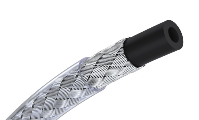 Tuyau EPDM tresse inox avec recouvrement PVC Tuyau EPDM tresse inox avec recouvrement PVC