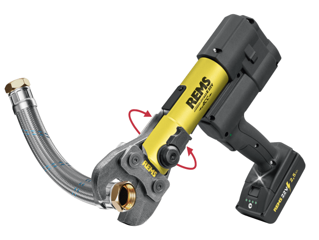 32 kN battery-powered radial crimping tool DN10 to 33