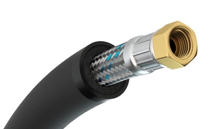 Flexible calorifugé Butyle tresse inox DN15 à 26